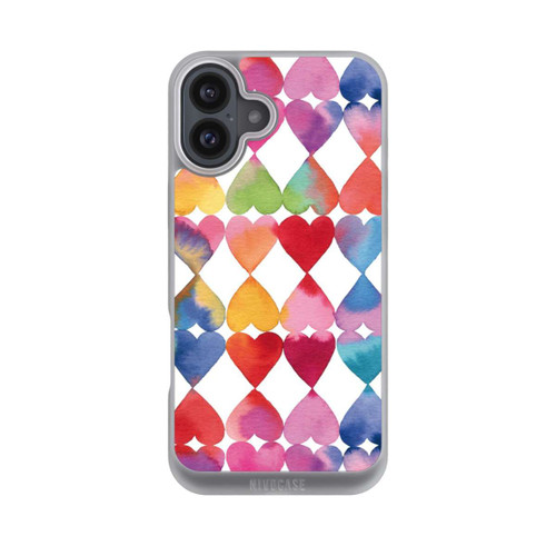 Apple iPhone 16 Plus NIVOpure Buntes Herz Watercolor Muster