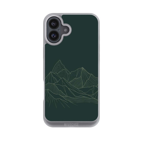 Apple iPhone 16 Plus NIVOpure Berg Line Art Grün