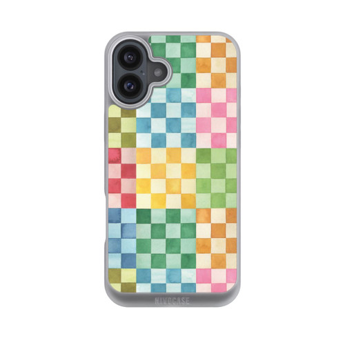 Apple iPhone 16 Plus NIVOpure Checkerboard Watercolor Chess Geometric Red