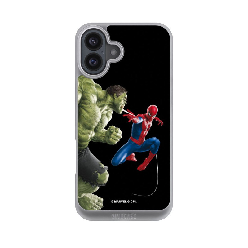 iPhone 16 Plus NIVOpure Spider-Man fights Hulk