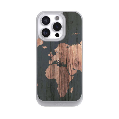 Apple iPhone 16 Pro NIVOpure Wooden World Map