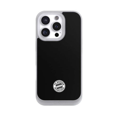 Apple iPhone 16 Pro NIVOpure Klassisches FCB Logo Klein - Weiß auf Schwarz