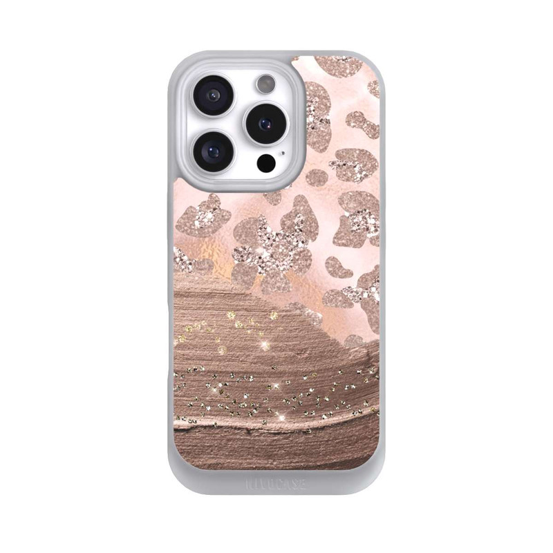 iPhone 16 Pro NIVOpure Silberner Leoparden Glitzerlook
