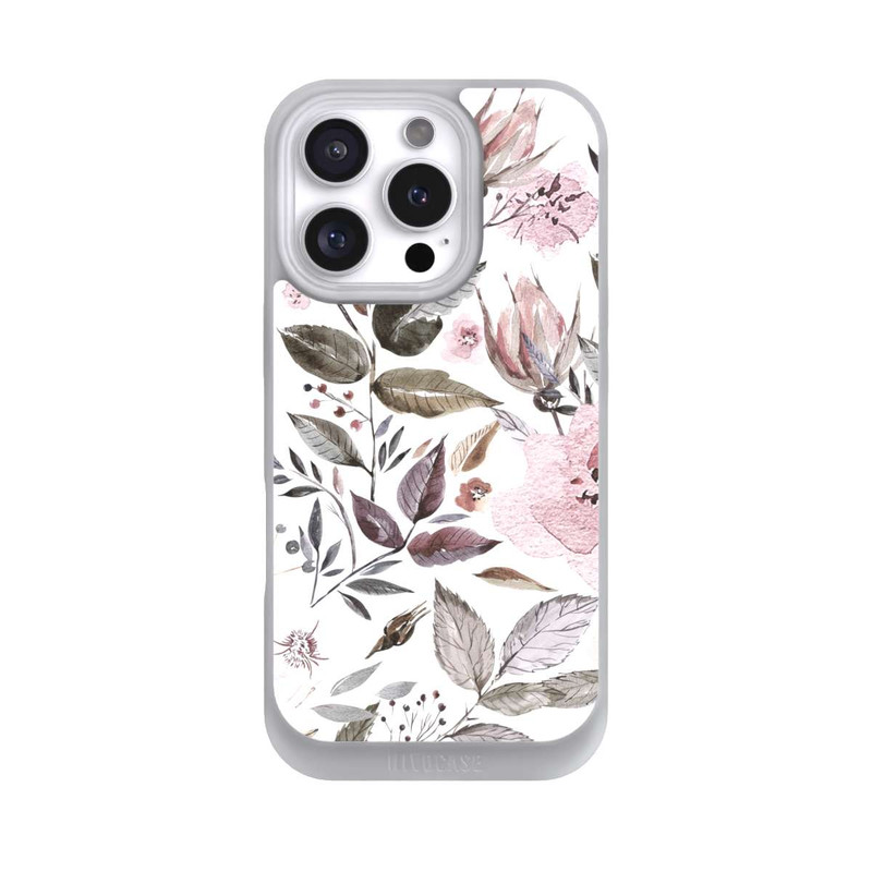 iPhone 16 Pro NIVOpure Aquarelle Fleurs Roses Brunes