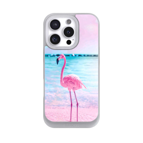Apple iPhone 16 Pro NIVOpure Rosa Flamingo am Meer