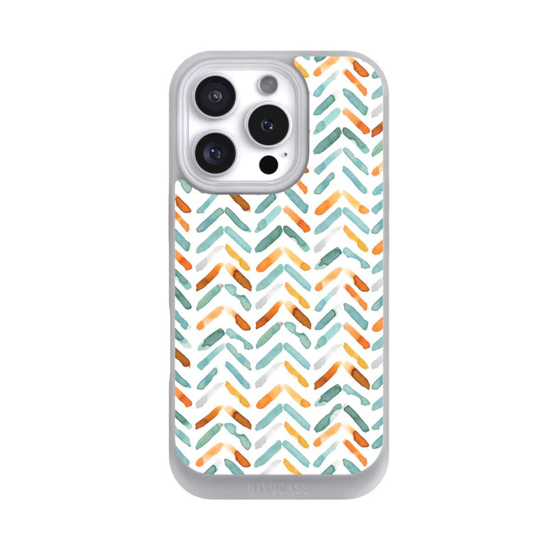 iPhone 16 Pro NIVOpure Élégant Automne Chevron Bleu Orange