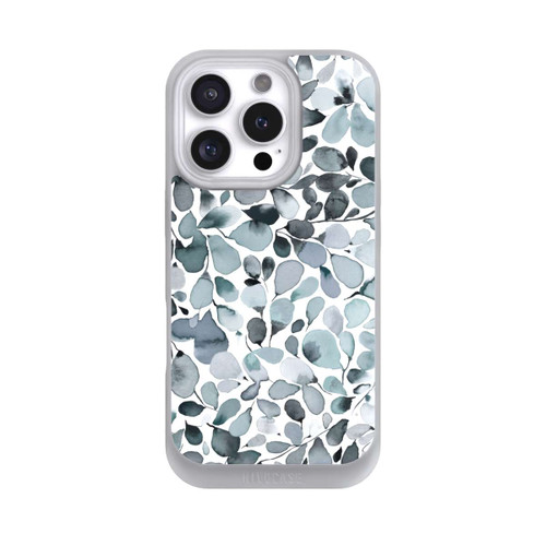 Apple iPhone 16 Pro NIVOpure Eucalyptus Watercolor Leaves Grey