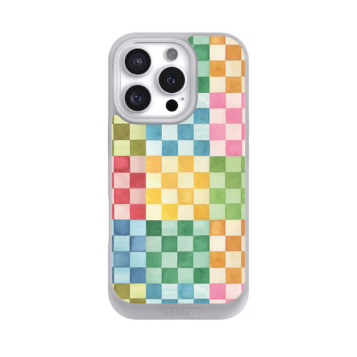 Apple iPhone 16 Pro NIVOpure Checkerboard Watercolor Chess Geometric Red