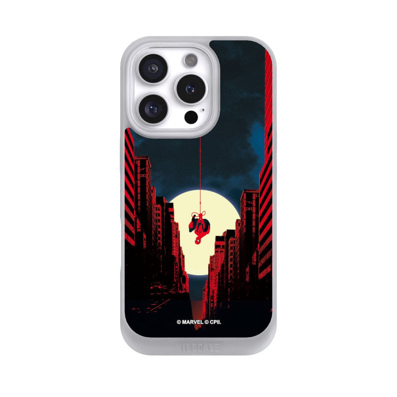 iPhone 16 Pro NIVOpure Spider-Man Marvel between Skyscrapers