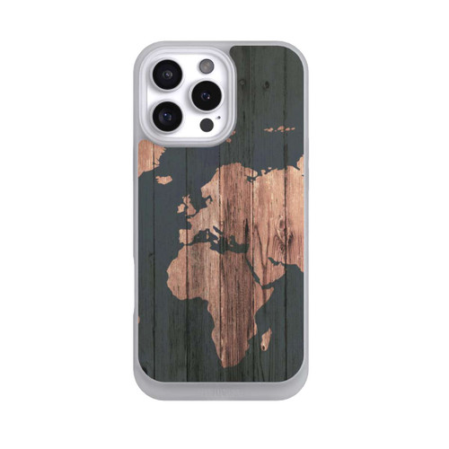 Apple iPhone 16 Pro Max NIVOpure Carte du Monde Effet bois