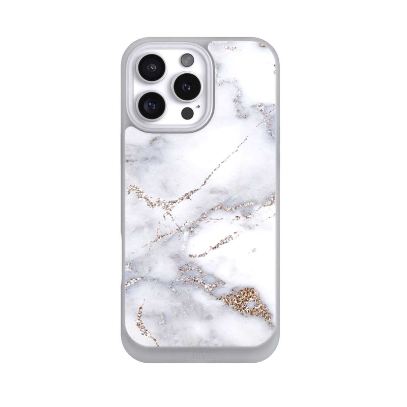 iPhone 16 Pro Max NIVOpure Silberglitzer Marmorlook