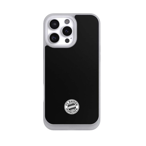 Apple iPhone 16 Pro Max NIVOpure Klassisches FCB Logo Klein - Weiß auf Schwarz