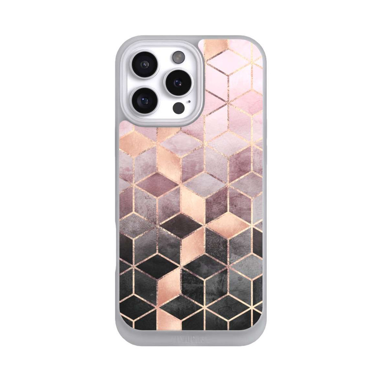 iPhone 16 Pro Max NIVOpure Pink-grauer Farbverlauf Würfel Druck