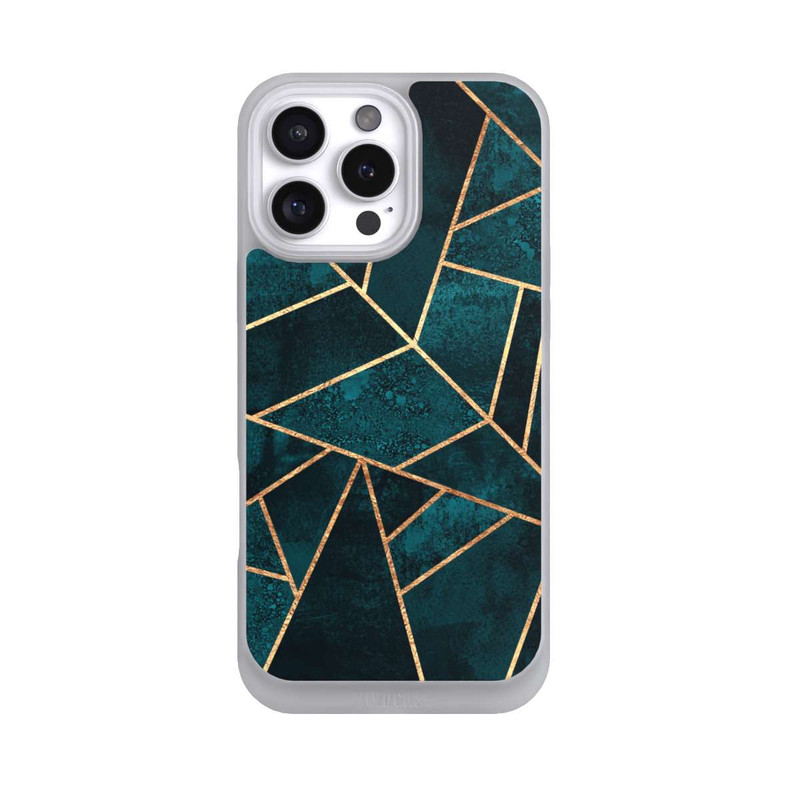 iPhone 16 Pro Max NIVOpure Tief Blaugrün Stein Gold Druck