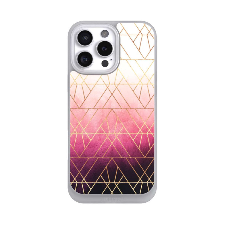 iPhone 16 Pro Max NIVOpure Pink Ombre Dreiecke Golddruck