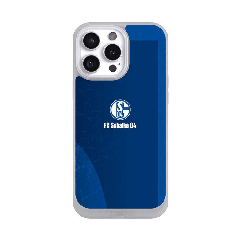 iPhone 16 Pro Max NIVOpure Schalke 04 Blauer Hintergrund Mit Logo
