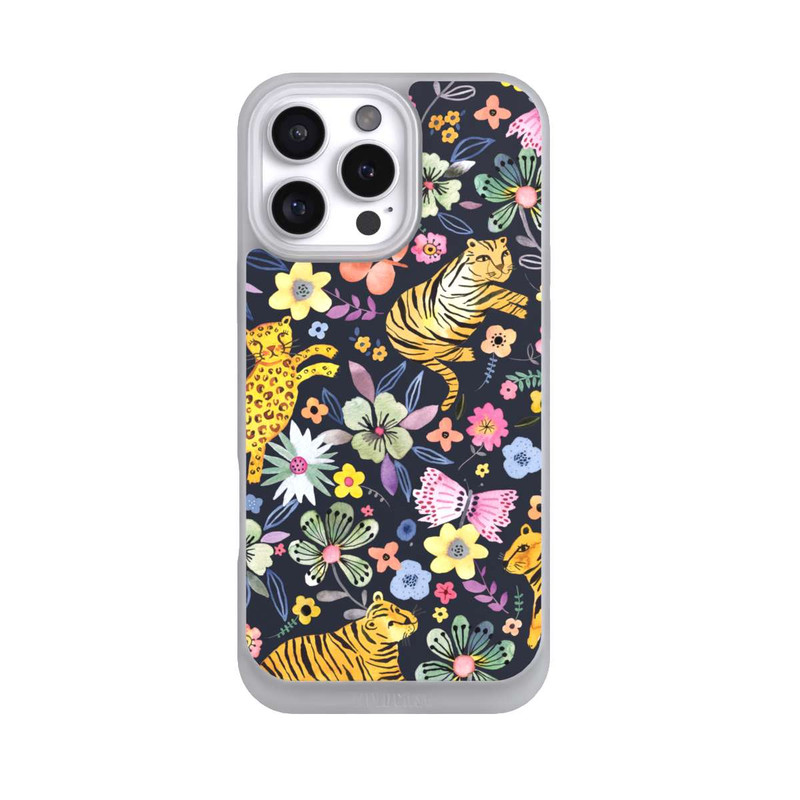 iPhone 16 Pro Max NIVOpure Frühlingsblumen mit Tiger schwarz