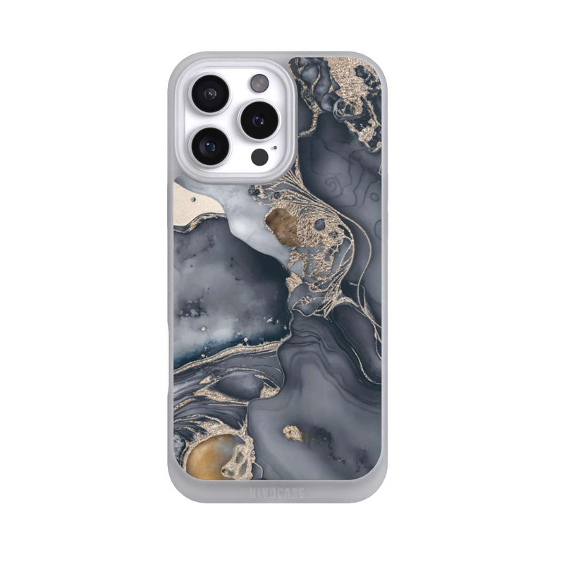 iPhone 16 Pro Max NIVOpure Alcohol Ink Gold Grau mit KI