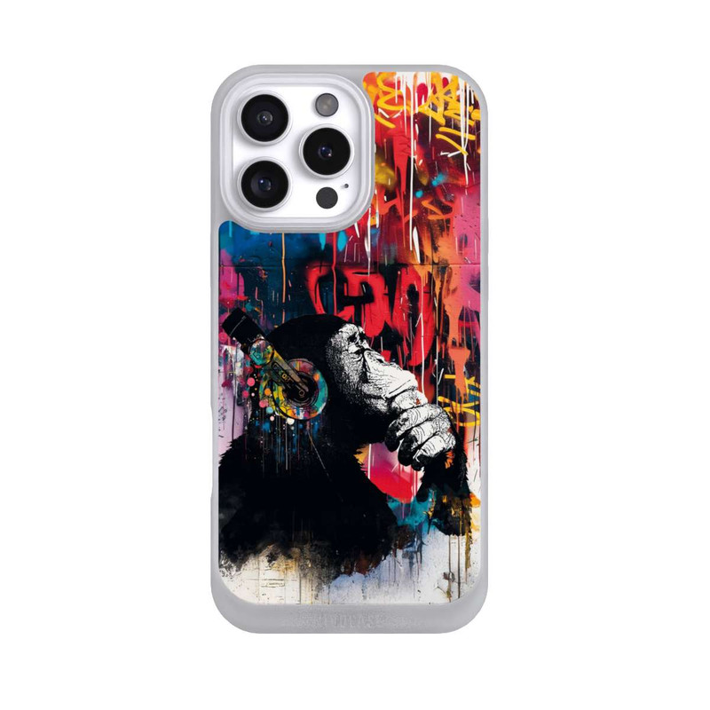 iPhone 16 Pro Max NIVOpure Affe Stereo Kopfhörer Graffiti Street Art Blau