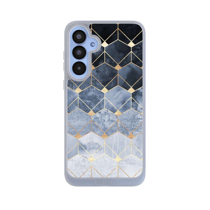 Galaxy A55 5G NIVOpure Blaue Sechsecke und Diamanten Golddruck
