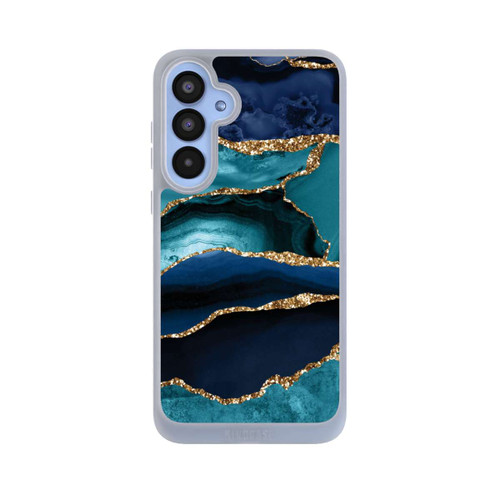 Samsung Galaxy A55 5G NIVOpure Dark and Light Blue Marble Gold Glitter Look