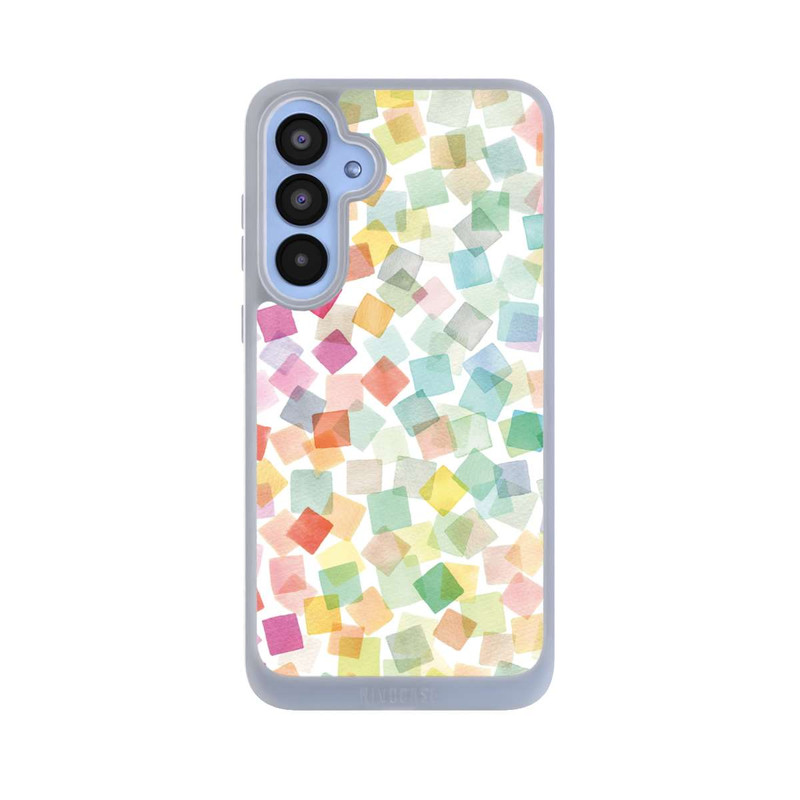 Galaxy A55 5G NIVOpure Confettis Plaids Géométriques Arc-en-ciel