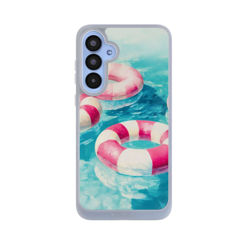 Galaxy A55 5G NIVOpure Gestreifte Schwimmringe im Pool