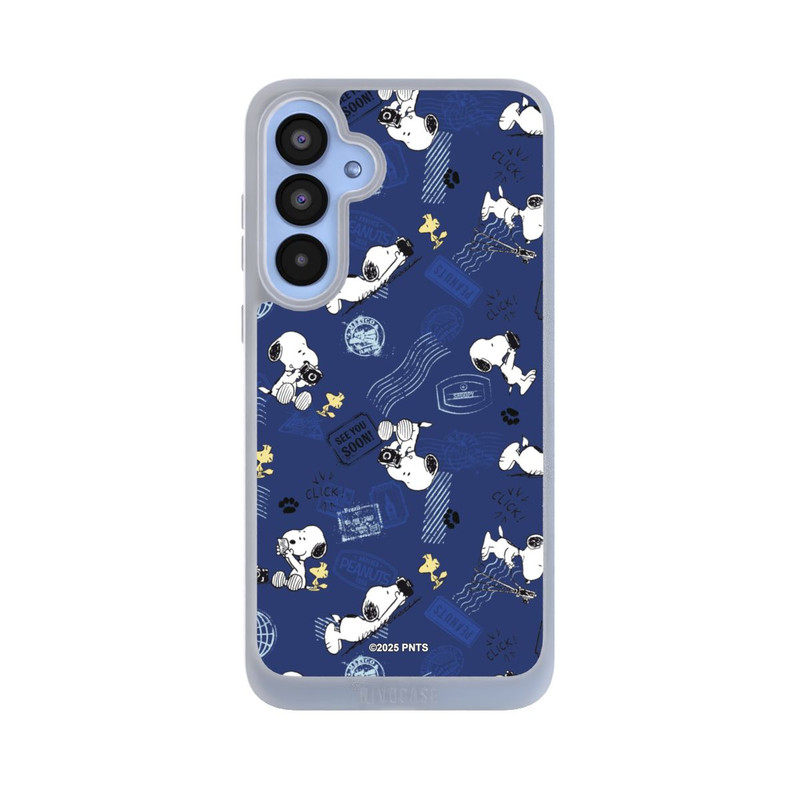 Galaxy A55 5G NIVOpure Peanuts Travel Stamps Pattern Blue