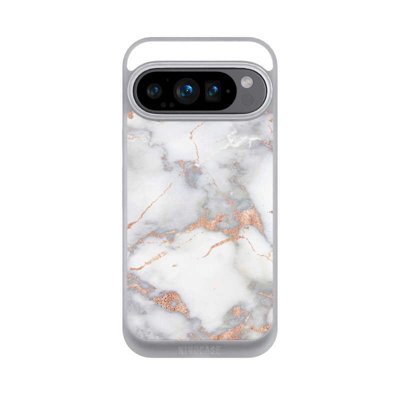 Pixel 9 Pro NIVOpure Weißer und goldener Marmorlook