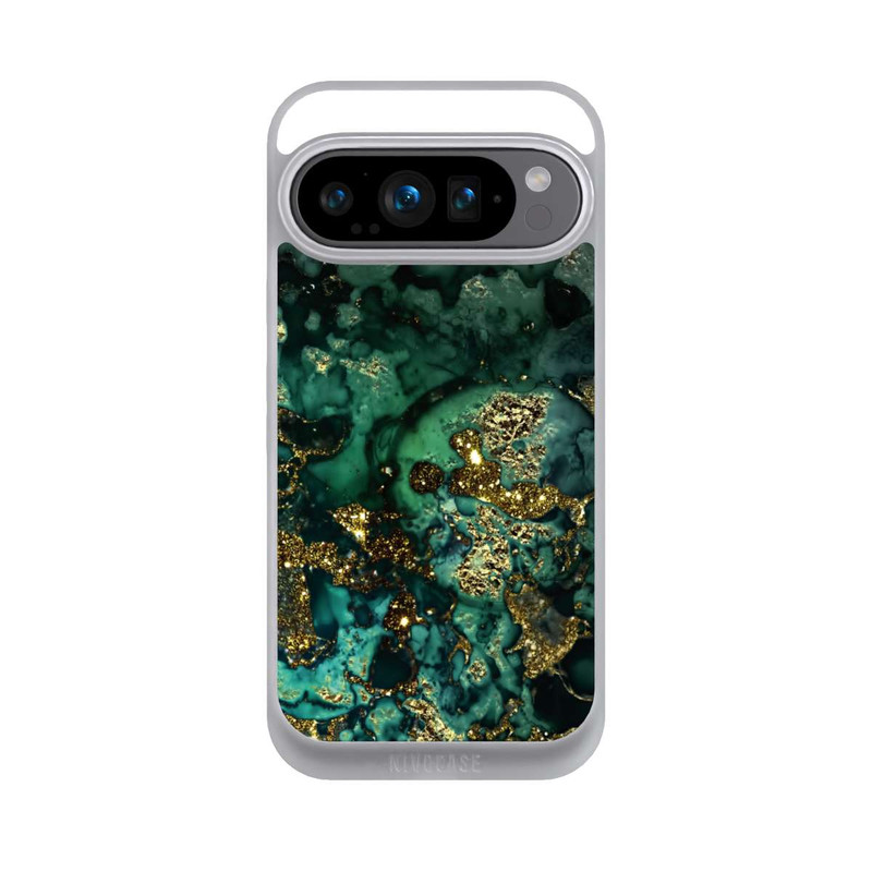 Pixel 9 Pro NIVOpure Cyan Glitzer Marmorlook