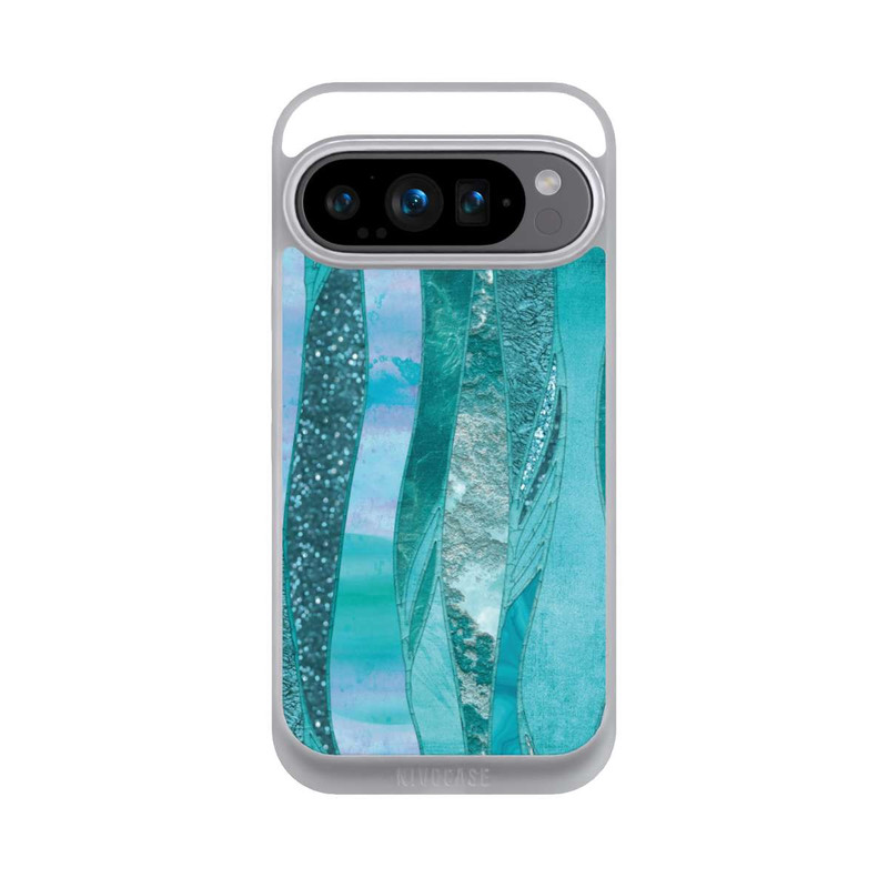 Pixel 9 Pro NIVOpure Look pailleté glamour bleu