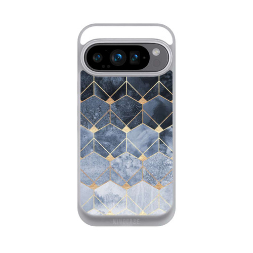 Google Pixel 9 Pro NIVOpure Blaue Sechsecke und Diamanten Golddruck