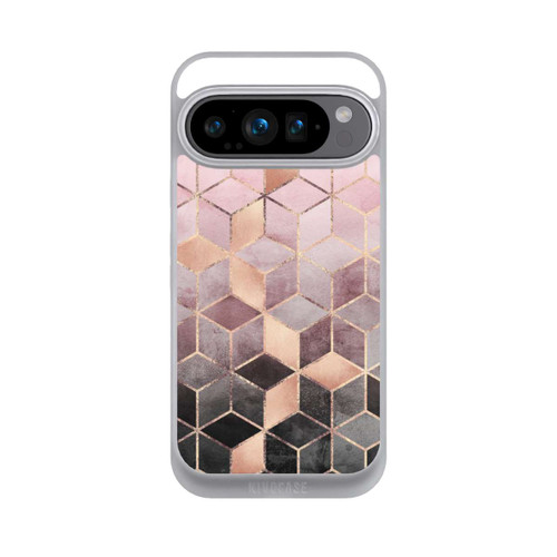 Google Pixel 9 Pro NIVOpure Pink-grauer Farbverlauf Würfel Druck