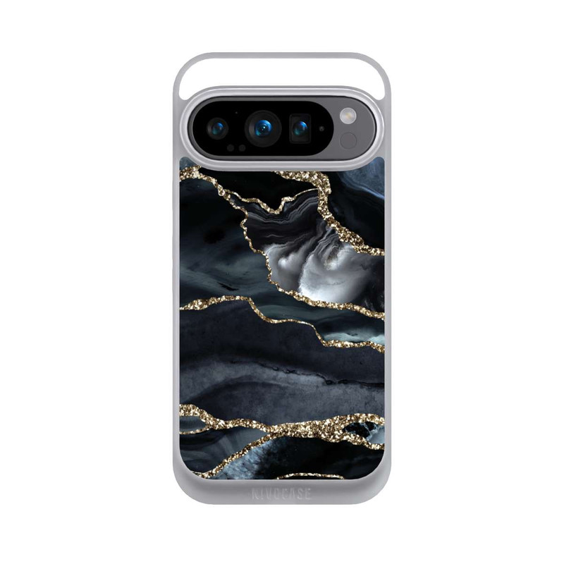 Pixel 9 Pro NIVOpure Dunkler Marmor Gold Glitzerlook