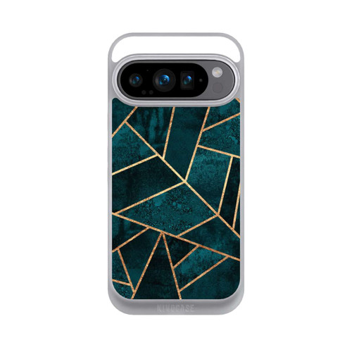 Google Pixel 9 Pro NIVOpure Tief Blaugrün Stein Gold Druck