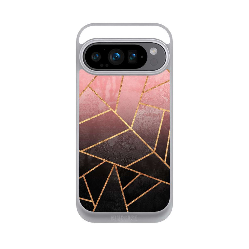 Pixel 9 Pro NIVOpure Pinker und Schwarzer Stein Gold Druck