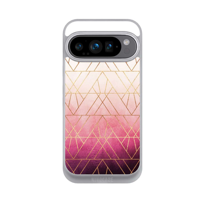 Pixel 9 Pro NIVOpure Pink Ombre Dreiecke Golddruck