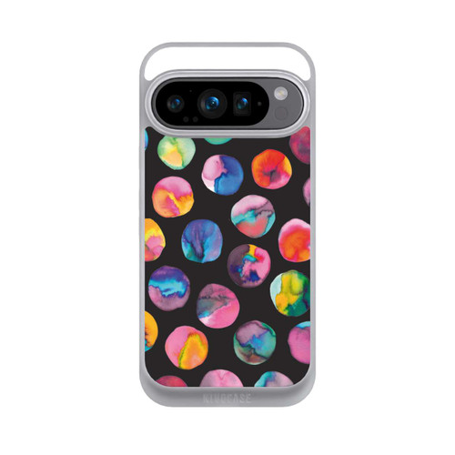 Google Pixel 9 Pro NIVOpure Bunte Tintenmurmeln Punkte Schwarz