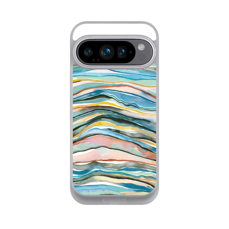 Pixel 9 Pro NIVOpure Watercolor Agate Layers Blue