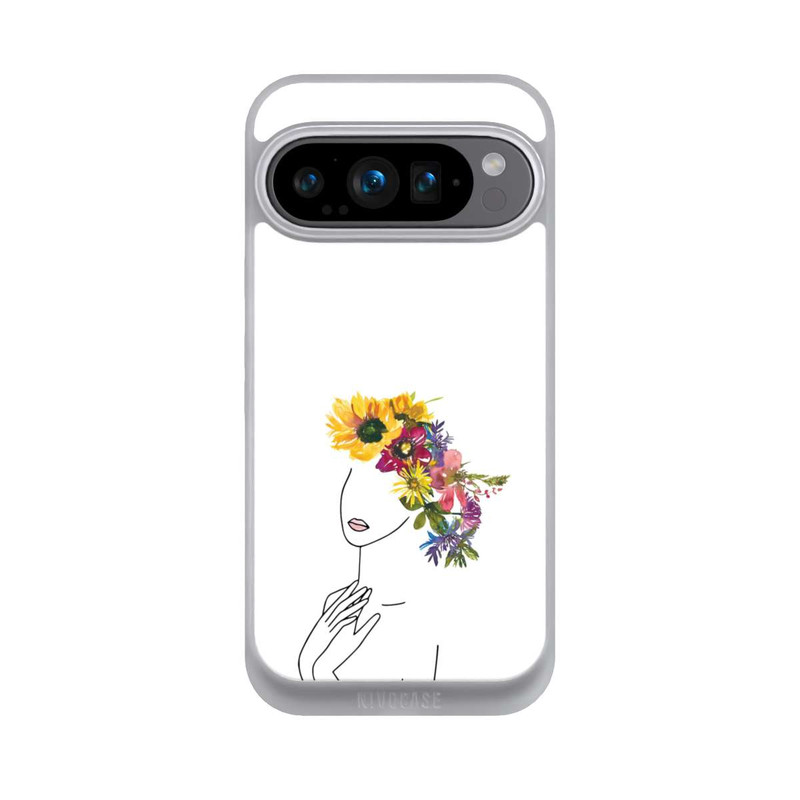 Pixel 9 Pro NIVOpure Line Art Frau mit Blumenkrone