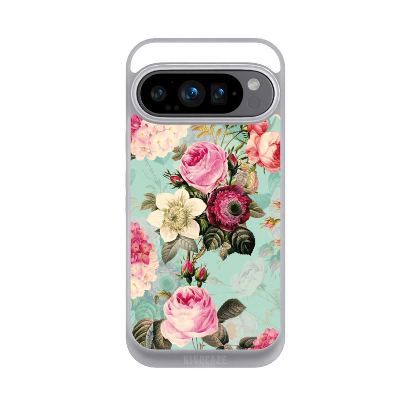 Pixel 9 Pro NIVOpure Turquoise Wallpaper Roses