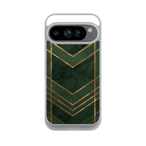 Google Pixel 9 Pro NIVOpure Dunkelgrün gemustert Goldene Streifen