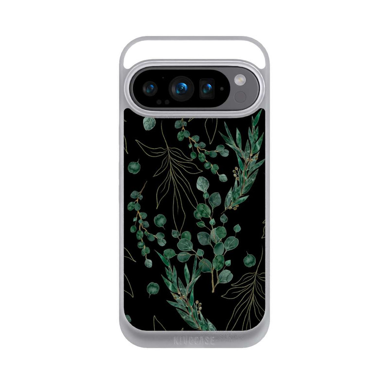 Pixel 9 Pro NIVOpure Feuilles d'Eucalyptus Fond Noir