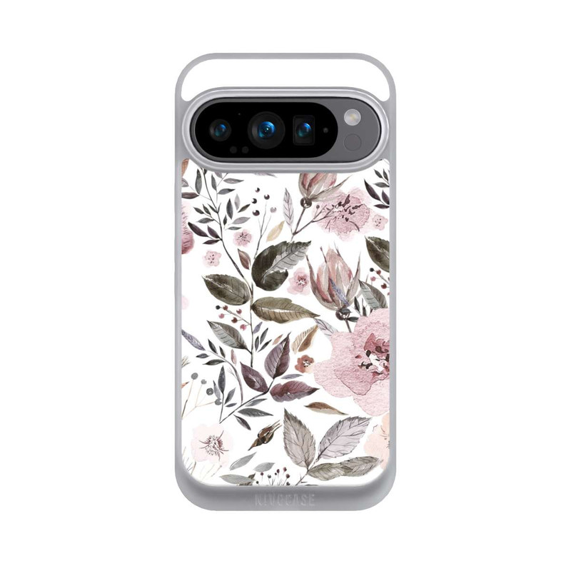 Pixel 9 Pro NIVOpure Aquarelle Fleurs Roses Brunes