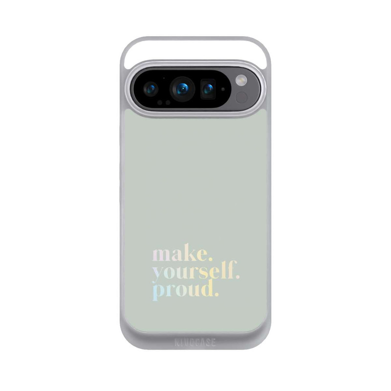 Pixel 9 Pro NIVOpure Make Yourself Proud Zitat-Minze und Farbverlauf