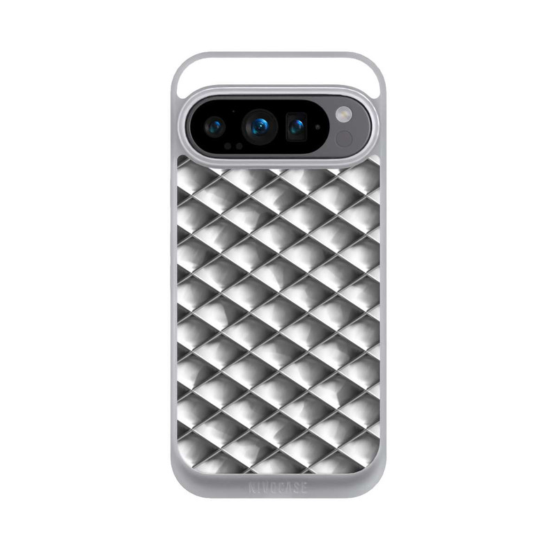 Pixel 9 Pro NIVOpure Carrés argentés Glamour