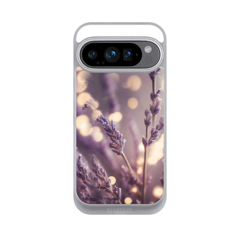 Pixel 9 Pro NIVOpure Lavande en gros plan avec IA