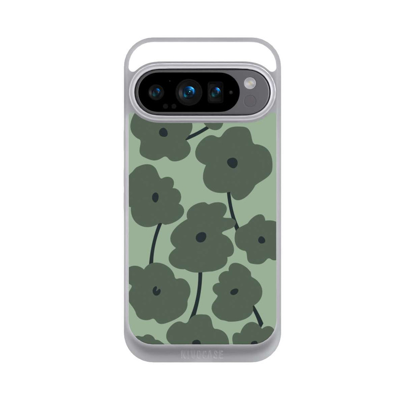 Pixel 9 Pro NIVOpure Fleurs Minimalistes Vertes