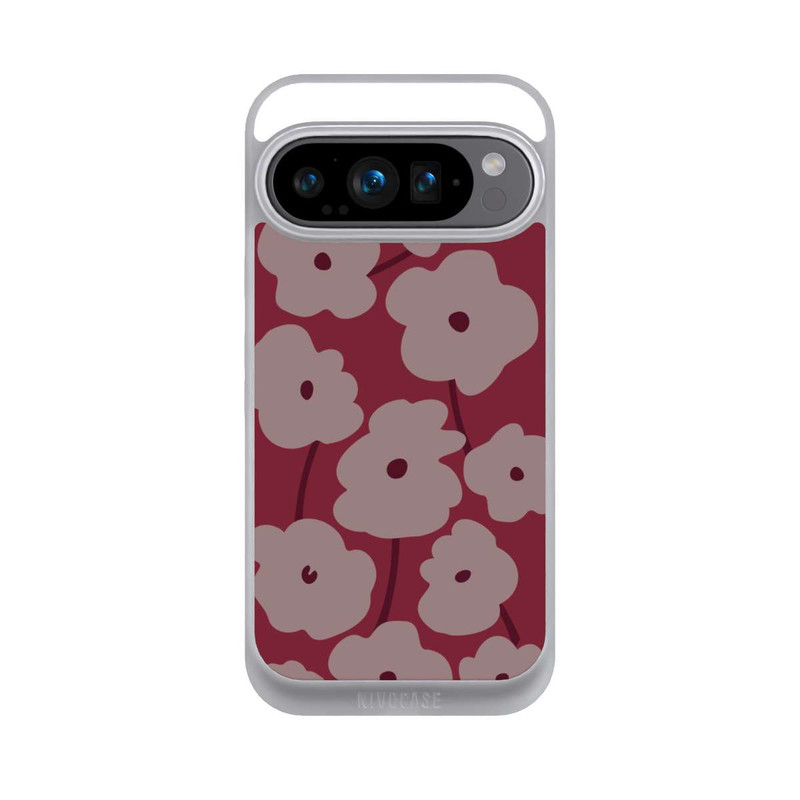 Pixel 9 Pro NIVOpure Minimalistische Blumen Bordeaux