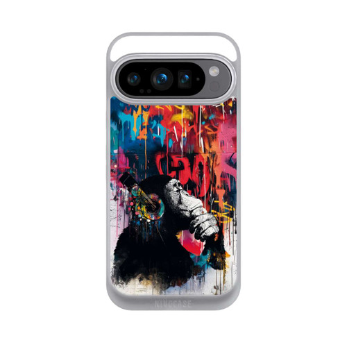 Google Pixel 9 Pro NIVOpure Affe Stereo Kopfhörer Graffiti Street Art Blau